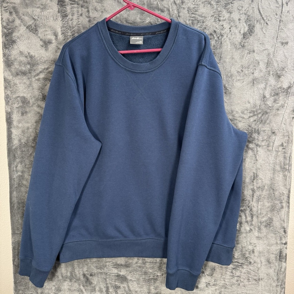 Eddie Bauer Mens XXL Pullover Long Sleeve Crew Neck Sweatshirt Dark Blue